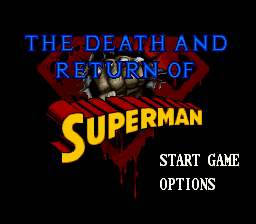 The Death and Return of Superman Title Screen